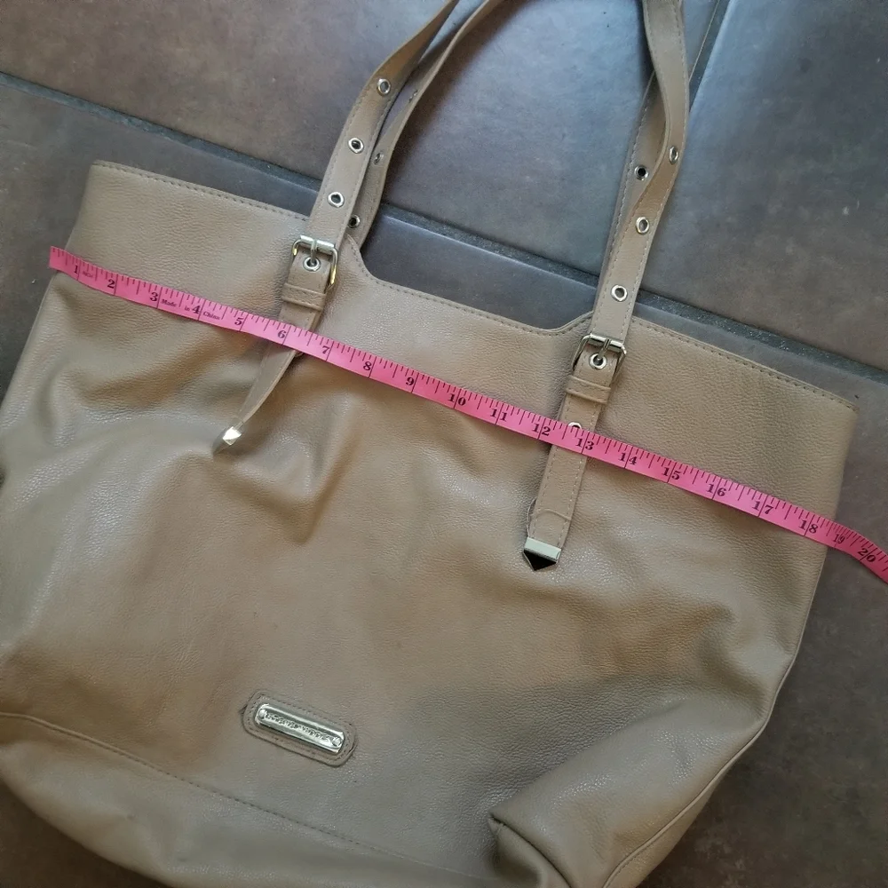 Steve Madden Beige Large Open Top Tote Bag Purse